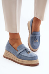 Women's Moccasins with Woven Sole Blue Torresia
