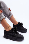 Women's Platform Sneakers Black Finos