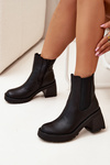 Womens Ankle Boots On Heel Black Thalira