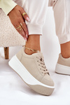 Sneakers On Massive Platform Smooth Beige Tirvanis