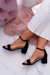 Women's Stiletto Sandals with Glitter Black Nathalie