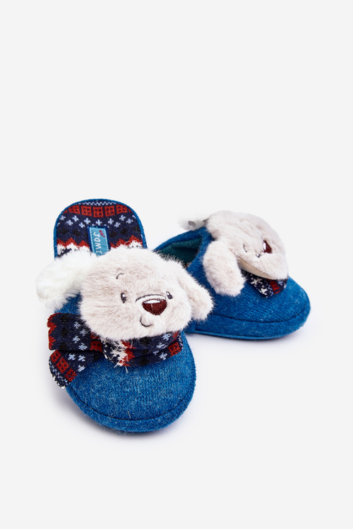 Children's slippers with thick sole and bear blue Dasca