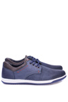 Granatowe Skórzane Męskie Buty Casual Retino
