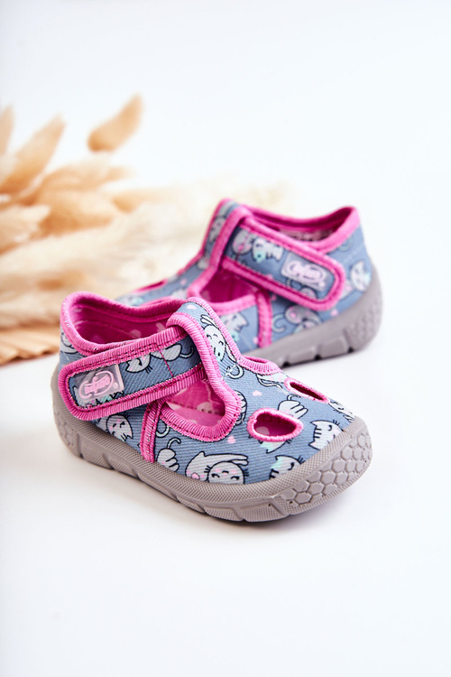 Shoes Slippers Befado Cats 533P014 Blue-Pink