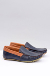Neex | Navy blue Leather Men's slip-on Pardon moccasins