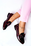 Women's Brogues Loafers Maciejka Leather Marbled Burgundy  04099-33