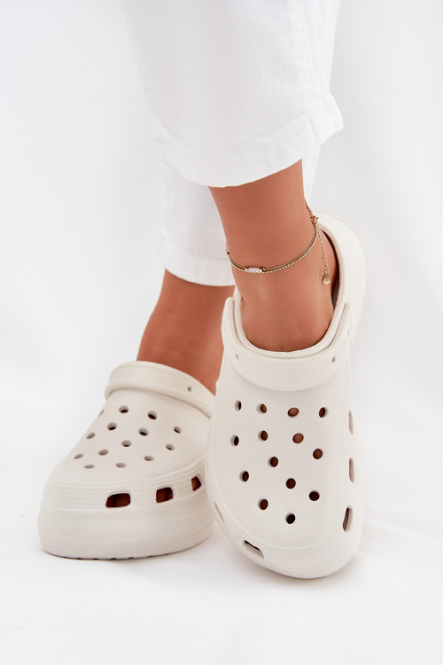 Women's Foam Platform Slippers White Elisra
