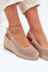 Womens wedge sandals with braiding pink Tulliata