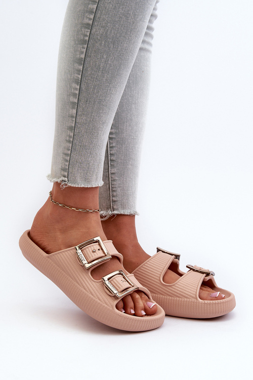 Damskie Klapki Lekkie Beżowe ZAXY LL285087