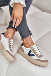 Damskie Sneakersy Skóra Naturalna Beżowe Vinceza 7923