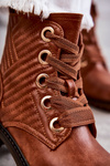 Leather Quilted Boots With Warming Brown Torino