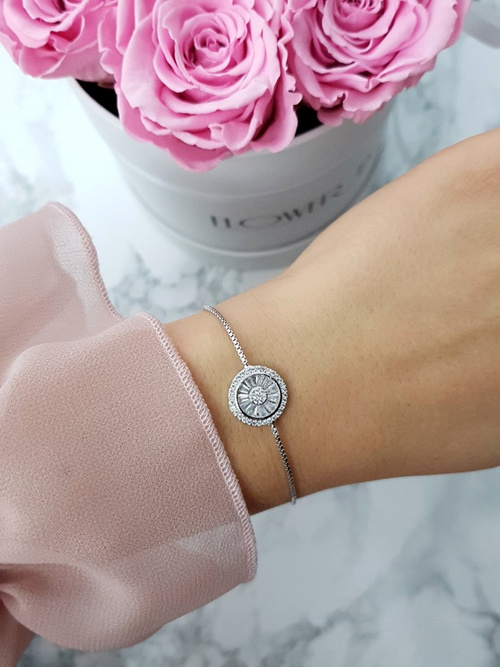 Women's Bracelet On Chain Circle Silver Neli