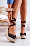 Espadrilles Sandals On A Wedge Black Terrific