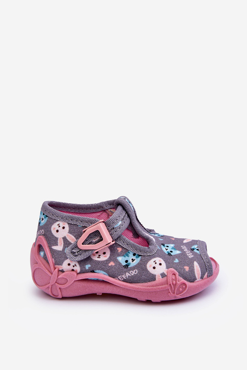 Bunny Slippers Befado 213P139 Grey-Pink