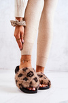 Slippers With Fur Rubber Leopard Brown Noelle