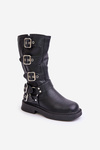 Boots Ankle Boots Girls With Buckles Eco Leather Black Rinetha