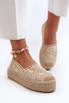 Women's Lace Platform Espadrilles Beige Elarose