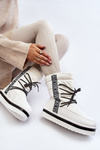 Women's Snow Boots with Lacing White Lilara