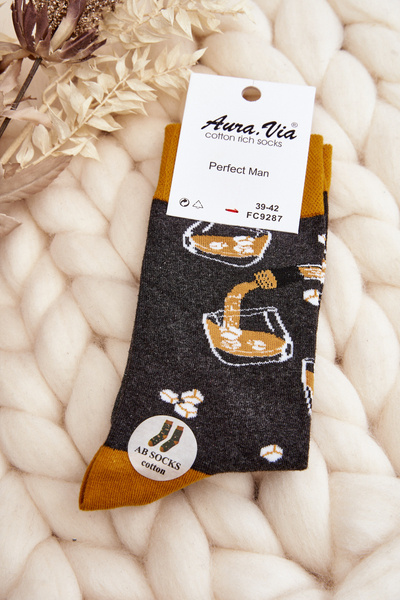Men's Socks Not a Pair Drink Gray-Yellow
