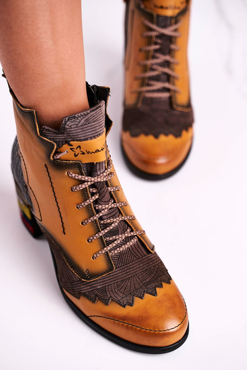 Women’s Boots Leather Maciejka Yellow 03190-07