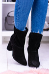 Black High Stiletto Suede Booties Laura Messi 1857