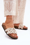 Women's Flip Flops On Cork Platform Beige Timaxrre