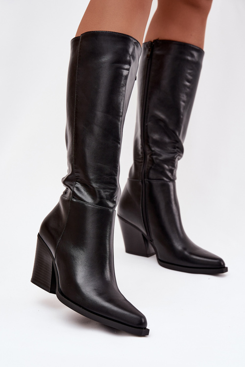 Women's Platform Boots with Lining Black Katelle