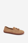 Leather Suede Barefoot Loafers Zazoo 322 Beige