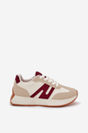 Women's Sports Shoes On Platform Beige-Red Emidi