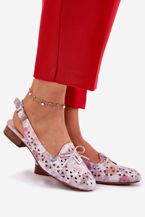 Cutout Ballet Flats With Open Heel Multicolor Navinnia