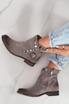 Women's Suede Boots With a Buckle Exquisite 1198 Cappuccino