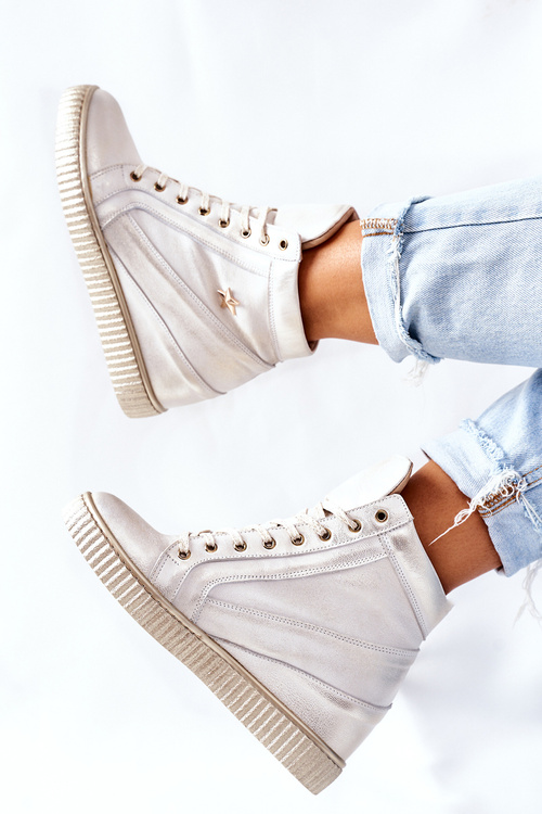 Women's Sport Leather Shoes Lewski Gold 3079