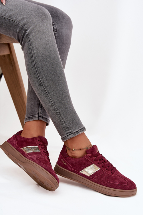 Suede Women's Sneakers Vinceza 14029 Burgundy