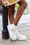 Women's High Sneakers On A Platform White Manhattan