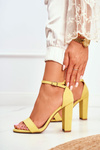 Women's Stiletto Sandals Suede Yellow Anastasie