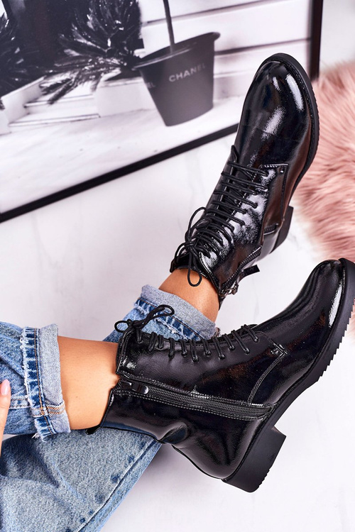 Classic Women's Insulated Boots Shiny Black Simplicity