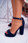 Women's Navy Blue Platform Stiletto Sandals Debora