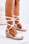 Espadrilles On A Wedge Openwork white Lettica