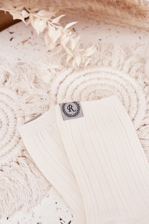 Cotton Socks Striped Women Ecru