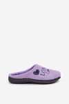 Home Footwear Ladies Slippers With Print And Fur Type Lamb Purple Inblu ET000027