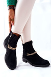 Women's Suede Booties Nicole Leather Black Dome