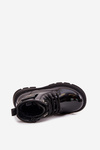 Insulated Children's Boots with Zip Patent Black Alverina