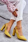 High Heels Pointed Toe Pumps Yellow Alanza