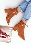 Suede Openwork Boots Maciejka Camel 04040-29
