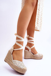 Tied Women's Wedge Sandals White Josephine