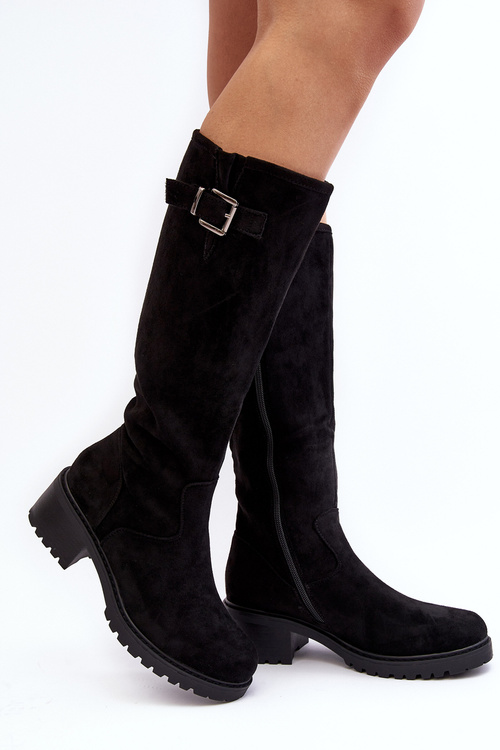 Women's Flat Heeled Ankle Boots Black Aviare