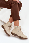 Women's Ankle Boots Lined with Faux Fur Beige Ulverina