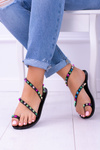 Black Elegant Slip-on Women's Sandals Studs Gennaro