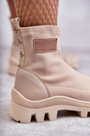 Women's fabric boots Nicole 2703 Beige