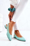 Leather Outdoor Ballerina High Heels Green Noreen